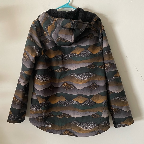 All in Motion Men's Size M Olive Green Camo Soft-Shell Sherpa Jacket - Picture 3 of 4